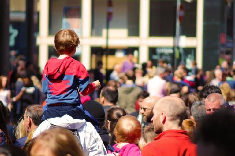 Man With Hearing Aid At Street Festival